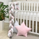 Protectie laterala patut bebe grafit-roz (7)